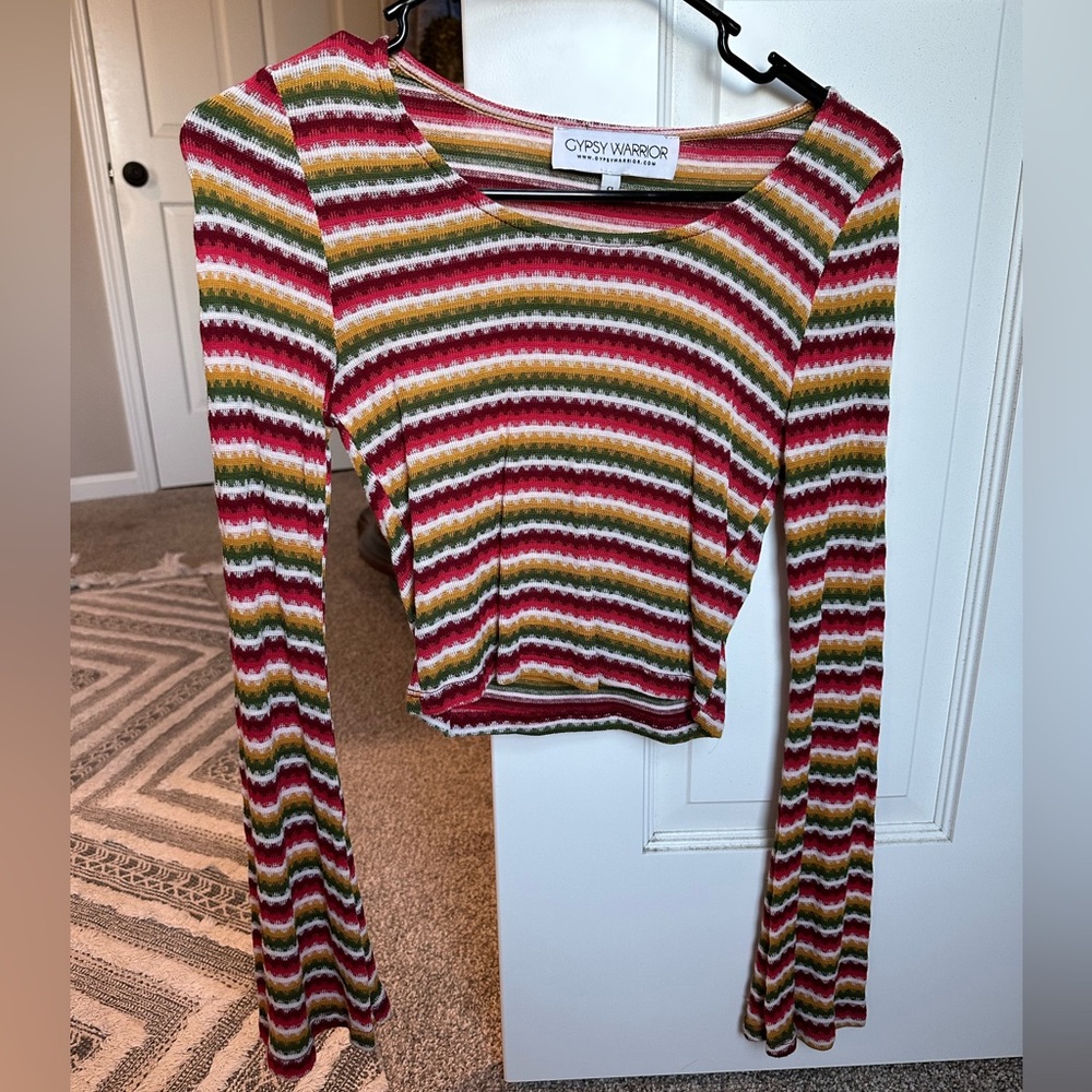 Gypsy Warrior bell sleeve crop top